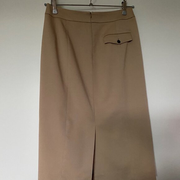 Jupe midi beige classique et stretch - Picture 2 of 2